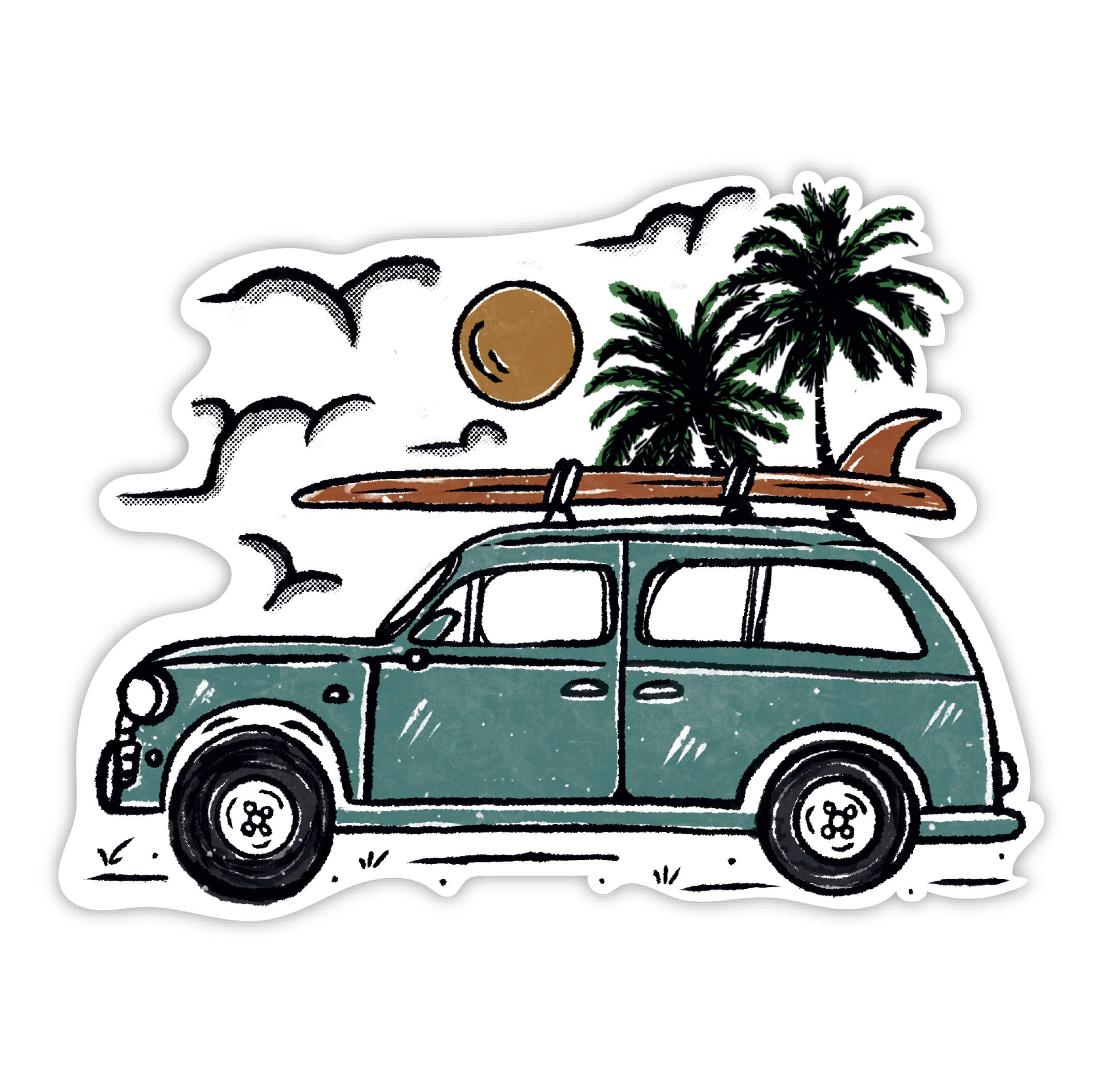 Vintage surferbil klistermærke