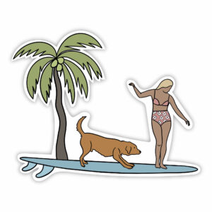 Surfer hund klistermærke
