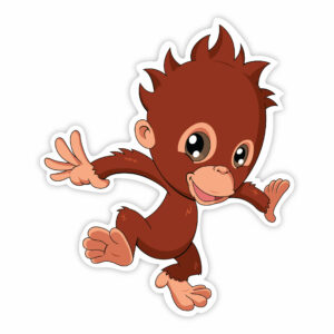 Baby orangutang klistermærke