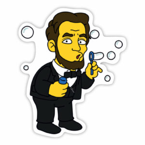 Abraham Lincoln Cartoon Klistermærke