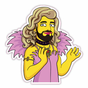 Drag Cartoon Klistermærke