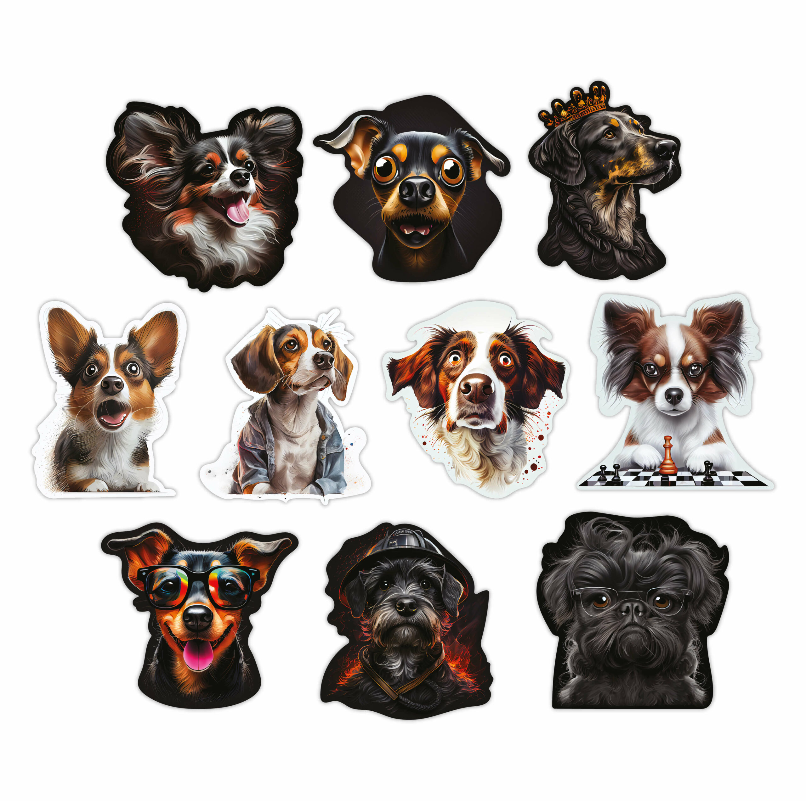 10 stk. Gogh Getter hunde klistermærker