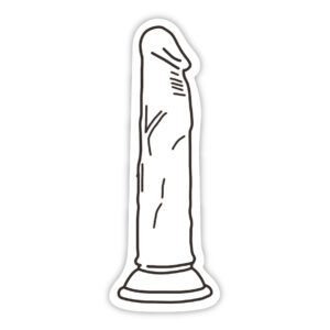 Sort og hvid dildo klistermærke