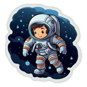 MJ004 - Astronaut i rummet klistermærke
