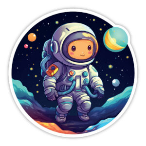 MJ005 - Astronaut på mission klistermærke