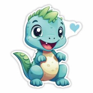 Blå baby dino klistermærke