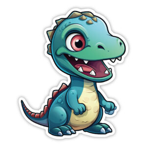 Blå ung dino klistermærke
